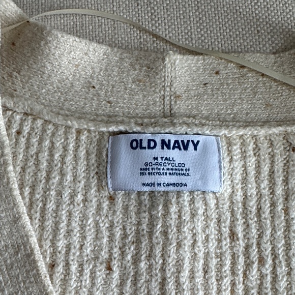 Old Navy Cream Ribbed Button-Front Cardigan - Picture 2 of 2